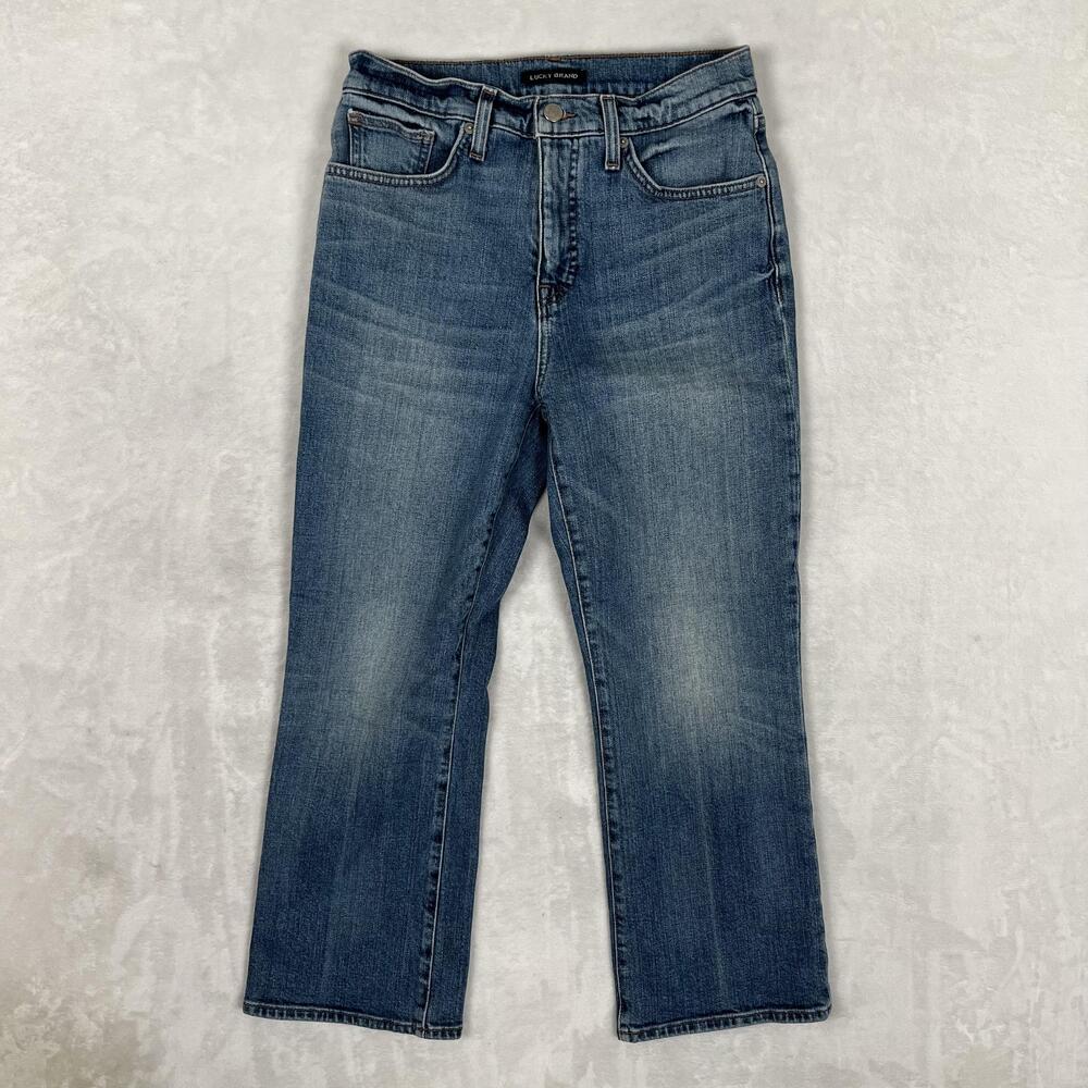 Lucky Brand High Rise Crop Mini Boot Bridgette Jeans Womens 8/29 Blue Denim